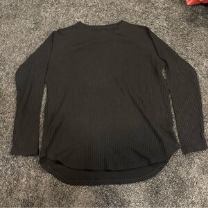 American Eagle Black Waffle Knit Top